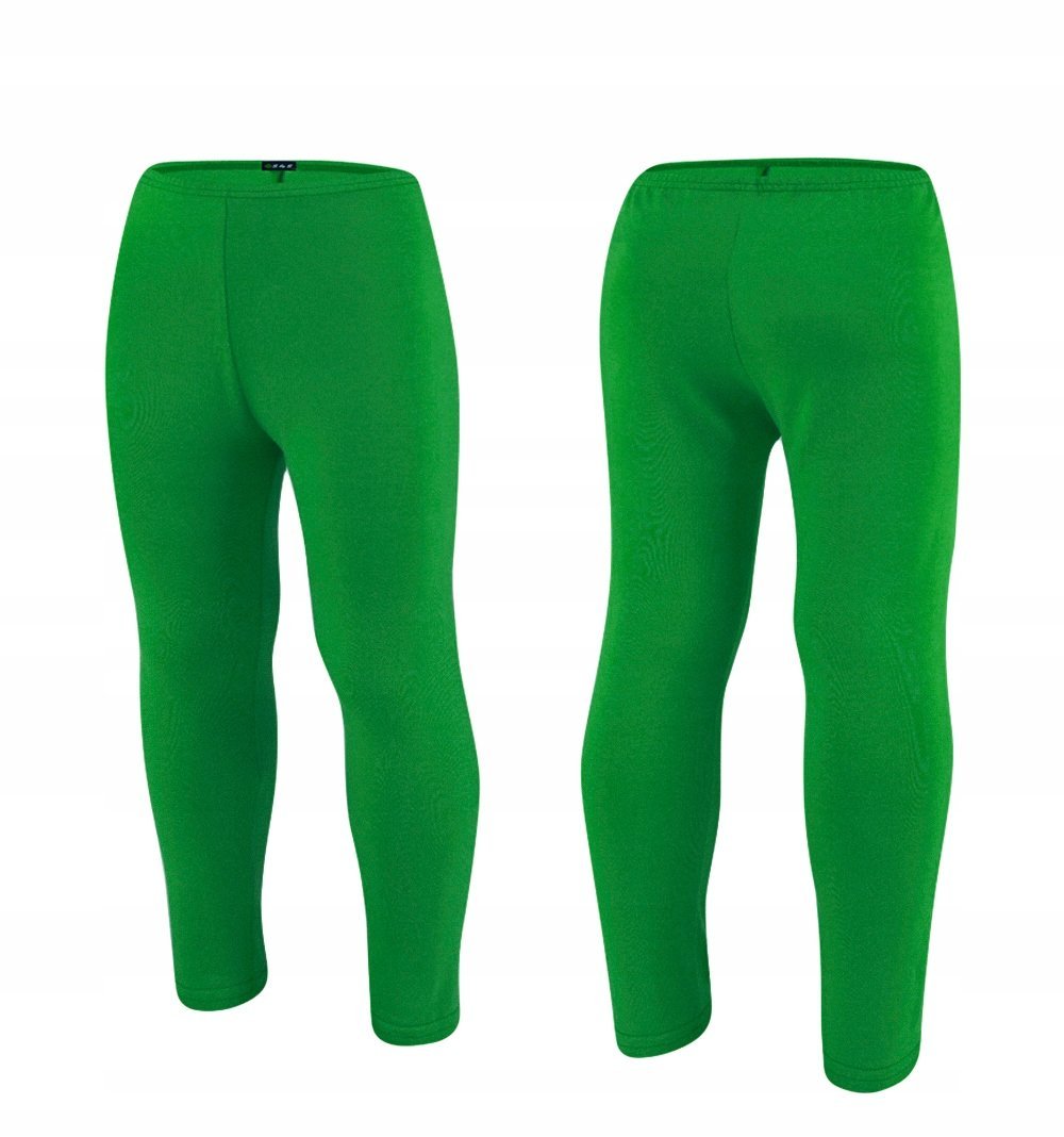 Bawełna Legginsy Getry Dziecięce 140 ZIELONY / TRAWIASTY Leginsy