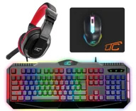 Zestawy myszka + klawiatura - Zestaw komputerowy gamingowy LTC 4w1 - myszka, klawiatura, podkładka, słuchawki - miniaturka - grafika 1