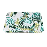 Tace i patery - Taca prostokątna liście 42 x 30 x 1,5 cm biało-zielona - miniaturka - grafika 1