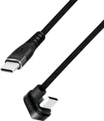 Kable USB - LOGILINK CU0194 Kabel USB 2.0 Type-C C/M kątowy na USB-C/M aluminium czarny 3m - miniaturka - grafika 1