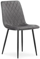 Krzesła - Ciemnoszare metalowe pikowane krzesło welurowe N5-W67 - miniaturka - grafika 1