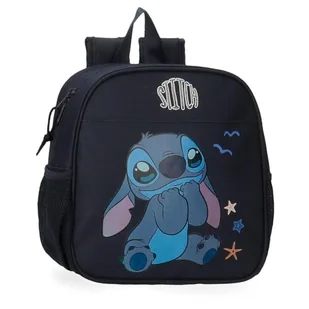 Joumma Disney Stitch Excited Plecak przedszkolny adaptacyjny do wózka Czarny 21x25x10 cm Poliester 5,25 l, Czarny (Black), Talla única, Plecak przedszkolny z możliwością dostosowania do wózka - Plecaki szkolne i tornistry - miniaturka - grafika 1