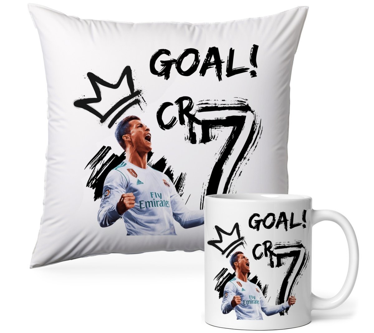 ZESTAW PODUSZKA + KUBEK Prezent CRISTIANO RONALDO CR7 + IMIĘ #12