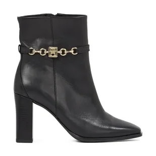 Tommy Hilfiger Skórzane botki na słupku - Botki damskie - miniaturka - grafika 1