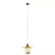 Lampy sufitowe - Volterra lampa wisząca 1xG9 mosiądz P01982BR - miniaturka - grafika 1