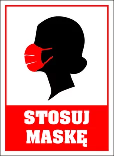 Naklejka 150X200 Stosuj Maskę - Przybory szkolne - miniaturka - grafika 1