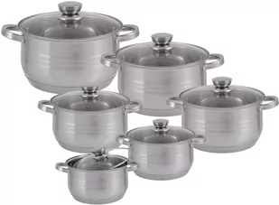 Edenberg Garnki stalowe EB 4037 12 zestaw garnków garnek Gaz INDUKCJA EB 4037 - Zestawy garnków i patelni - miniaturka - grafika 1