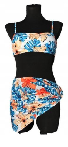STRÓJ KĄPIELOWY BIKINI JUNGLE SPÓDNICZKA 3w1 M