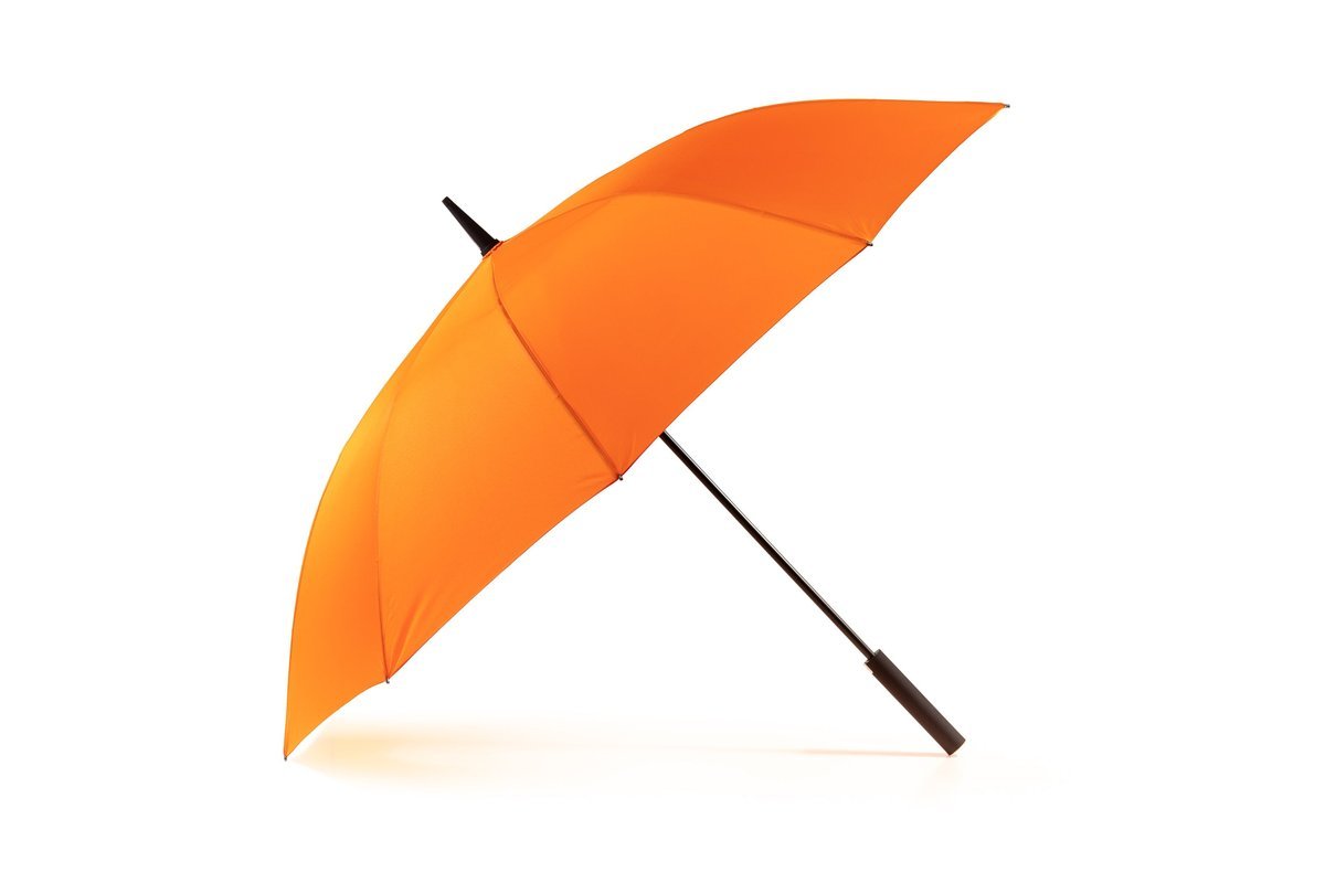 Parasol typu laska 10-szprychowy z gumowaną rączką Soft Touch pomarańczowy