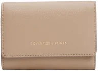 Portfele - Tommy Hilfiger Portfel damski Th Logotape Trifold Aw0aw17477, Beżowy (Coastal Taupe), One Size - miniaturka - grafika 1