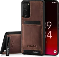 Etui i futerały do telefonów - SURAZO Premium skórzane etui na telefon Samsung Galaxy S20 FE 5G - odporne na wstrząsy skórzane etui na telefon komórkowy z funkcją podstawki Zderzak ochronny Orzech brązowy - miniaturka - grafika 1