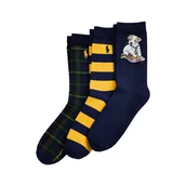 Skarpetki dla dzieci - Zestaw 3 par wysokich skarpet dziecięcych Polo Ralph Lauren 444P03154001 Kolorowy - miniaturka - grafika 1