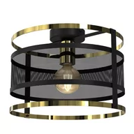 Lampy sufitowe - Luminex Rim 3902 lampa wisząca zwis 1x60W E27 czarna/złota - miniaturka - grafika 1