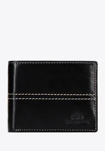 Męski portfel ze skóry naturalnej z przeszyciem na środku czarny - Portfele Męski portfel ze skóry naturalnej z przeszyciem na środku czarny - Portfele - miniaturka - grafika 1