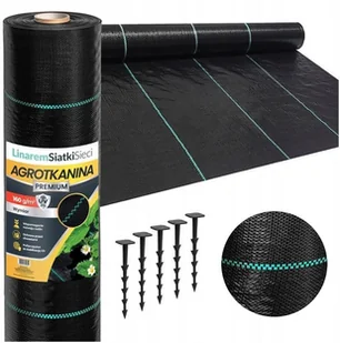 AGROTKANINA 160G 3,2x50m PREMIUM UV 3% AGROWŁÓKNINA CZARNA MATA + KOŁKI - Agrowłókniny - miniaturka - grafika 1