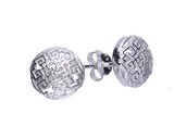 Kolczyki - Srebrne kolczyki 925 meander grecki bez kamieni na prezent - miniaturka - grafika 1