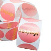 Scrapbooking - Naklejki Ozdobne Okrągłe 3,8 Cm Dziękuję 100 Szt. - miniaturka - grafika 1