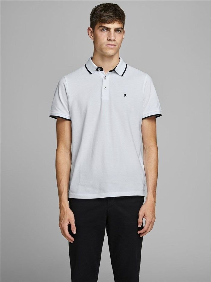 polo uomo jack and jones 12136668 paulos white