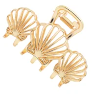 Ozdoby do włosów - Klamra do Włosów Złota Mała Spinka Muszelki Metalowa Lekka i Wytrzymała - miniaturka - grafika 1
