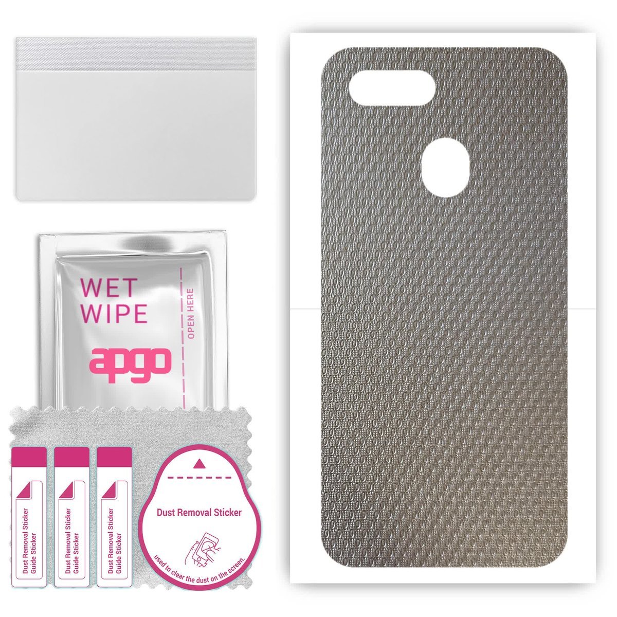 Folia naklejka skórka strukturalna na TYŁ do Oppo A7n - Aluminium krople - apgo SKINS
