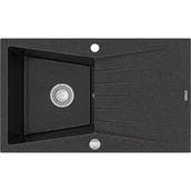 Zlewozmywaki - Mexen Cesar zlewozmywak granitowy 1-komorowy z ociekaczem 775 x 470 mm, czarny nakrapiany - 6514771010-76 - miniaturka - grafika 1