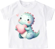 Koszulki dla dziewczynek - Koszulka z dinozaurem na Dzień Dinozaura - dinozaur82 - miniaturka - grafika 1