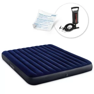 Materac dmuchany 203x183 dwuosobowy z pompką tłokową Intex 64755 - Materace turystyczne - miniaturka - grafika 1