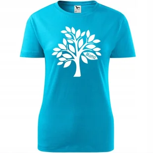 Damska Koszulka na Dzień Mamy Drzewo mama na Prezent dla Mamy Urodziny turkusowy XS - Koszulki i topy damskie Damska Koszulka na Dzień Mamy Drzewo mama na Prezent dla Mamy Urodziny turkusowy XS - Koszulki i topy damskie - miniaturka - grafika 1