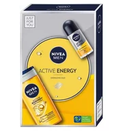 Zestawy kosmetyków męskich - Nivea, Men Zestaw Prezentowy Active Energy Deo Roll-On + Żel Pod Prysznic - miniaturka - grafika 1