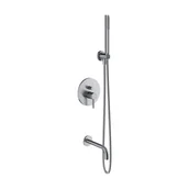 Baterie wannowe i prysznicowe - Bateria wannowa podtynkowa Simplon nikiel szczotkowany Omnires - miniaturka - grafika 1