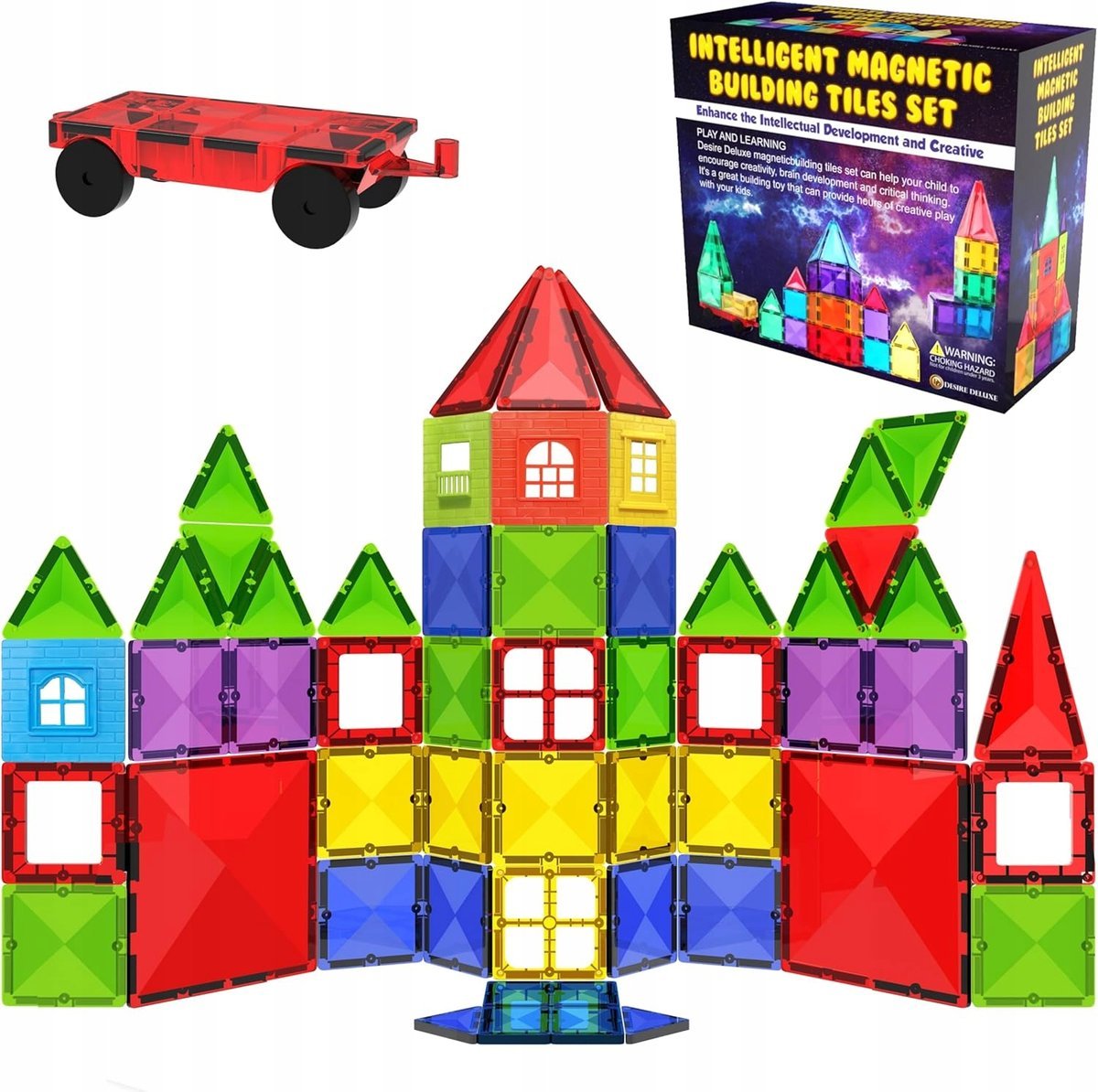 DESIRE DELUXE MONTESSORI MAGNETYCZNE KLOCKI 3D 57 ELEMENTÓW