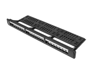 Lanberg Patch panel pusty PPKS-1124-B 24 port 1U 19\" z organizerem do modułów keystone czarny PPKS-1124-B - Szafy rack - miniaturka - grafika 2