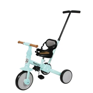 Rowerek dziecięcy z regulowanym pchaczem - 5w1 zielony - Rowerki trójkołowe - miniaturka - grafika 1