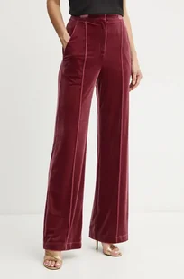 Patrizia Pepe spodnie welurowe kolor fioletowy dzwony high waist 2P1622 J230 - Spodnie damskie - miniaturka - grafika 1