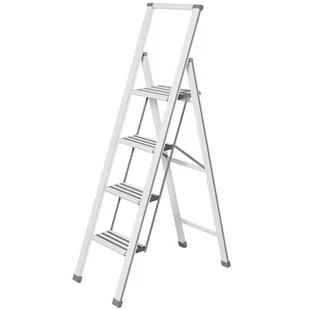 Wenko Aluminiowa drabina 4-stopniowa kolor biały 601017100 - Drabiny - miniaturka - grafika 1