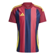Koszulki sportowe męskie - Męska Koszulka z krótkim rękawem ADIDAS STRIPED 24 JSY IW2149 – Czerwony - miniaturka - grafika 1
