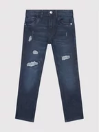 Spodnie i spodenki dla chłopców - Benetton United Colors Of Jeansy 4XA257O50 Granatowy Slim Fit - miniaturka - grafika 1