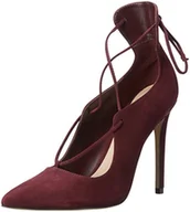 Czółenka - Aldo Damskie czółenka z paskiem na kostkę Thylia, Czerwony zamsz Bordo 41-40 EU - miniaturka - grafika 1