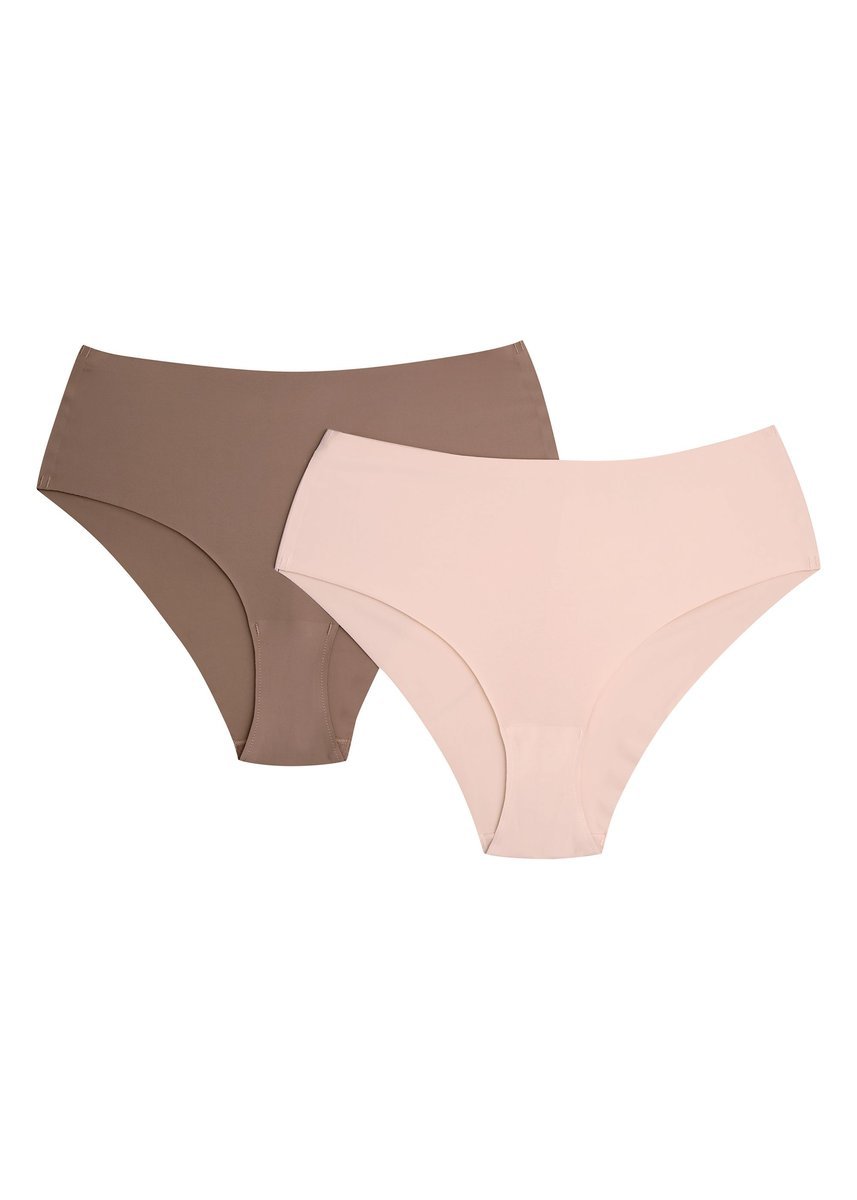 Majtki z wyższym stanem Bump 2-pak Henderson brązowy, beżowy M