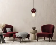 Lampy sufitowe - PIEVE PND-95221-1M-PRP lampa wisząca ceramiczna kula bordowy LED 18cm - miniaturka - grafika 1