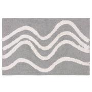 Dywaniki łazienkowe - Szaro-biały dywanik łazienkowy, bawełniany, mały 60x40 cm Uniwersalny - miniaturka - grafika 1