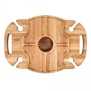 Dębowy stoliczek śniadaniowy z dodatkową tacką - jasny dąb nr16 - Tace i patery - miniaturka - grafika 1