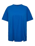 Koszulki i topy damskie - PIECES Damska koszulka Pcrina Ss Oversized Tee Noos Bc, Princess Blue, S - miniaturka - grafika 1
