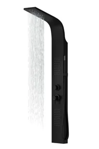 Corsan - Panel prysznicowy ALTO LED z termostatem, kolor CZARNY A017TBLLED - - Panele prysznicowe - miniaturka - grafika 1