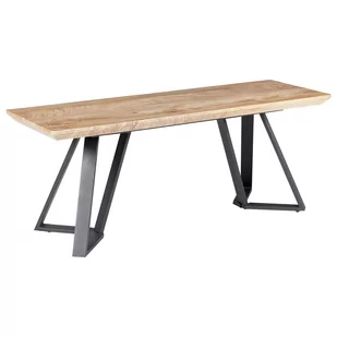 Ławka do jadalni jasne drewno z czarnym UPTON - Łóżka - miniaturka - grafika 1