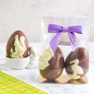 Czekolada - Czekoladowe jajka - pisanki (2 szt.) - czekolada mleczna - miniaturka - grafika 1