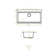 Zlewozmywaki - Laveo Tau Zlewozmywak granitowy jednokomorowy 50x90 cm szary SBT_5109 - miniaturka - grafika 1
