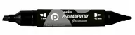 Cienkopisy - Tetis MARKER PERM. PREMIUM 2 KOŃCÓWKI CZARNY AB108TET - miniaturka - grafika 1