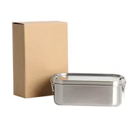 Lunch boxy - Przenośny Lunchbox ze stali nierdzewnej w kolorze srebrnym o pojemności 800 ml - do przenoszenia żywności, przekąsek i nie tylko - miniaturka - grafika 1