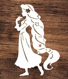 Kobieta z kwiatami we włosach- wycinanka z kartonu - Zabawki kreatywne - miniaturka - grafika 1